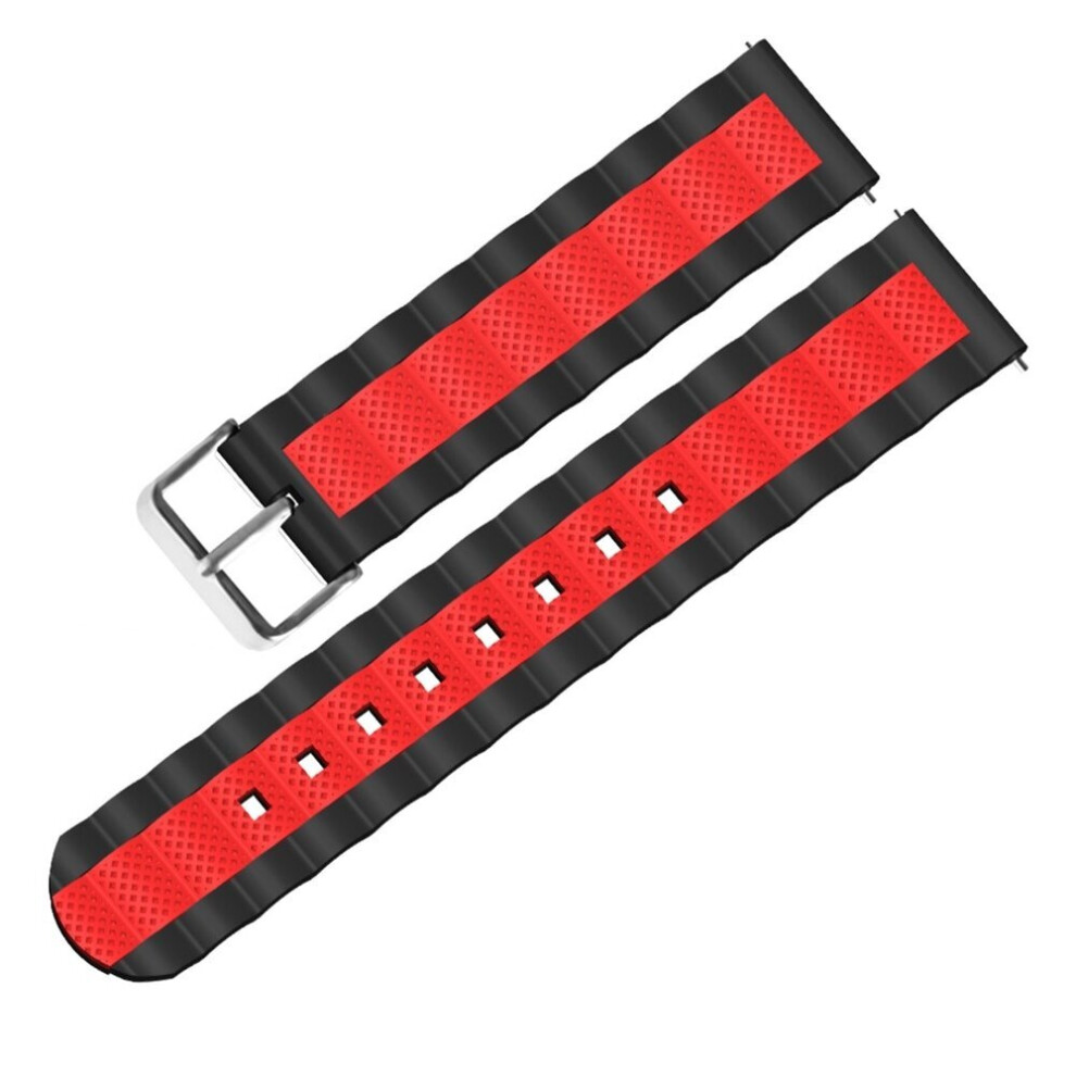 (9) 20mm Three-colour Waves Shape Watch Band Strap Replacement for Smart Watch Non-original