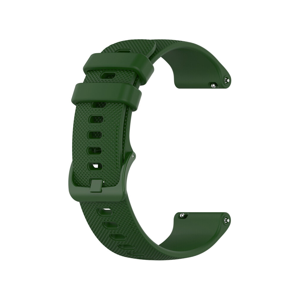 (Army Green) 20mm Width Soft Silicone Watch Band Watch Strap Replacement for Smart Watch