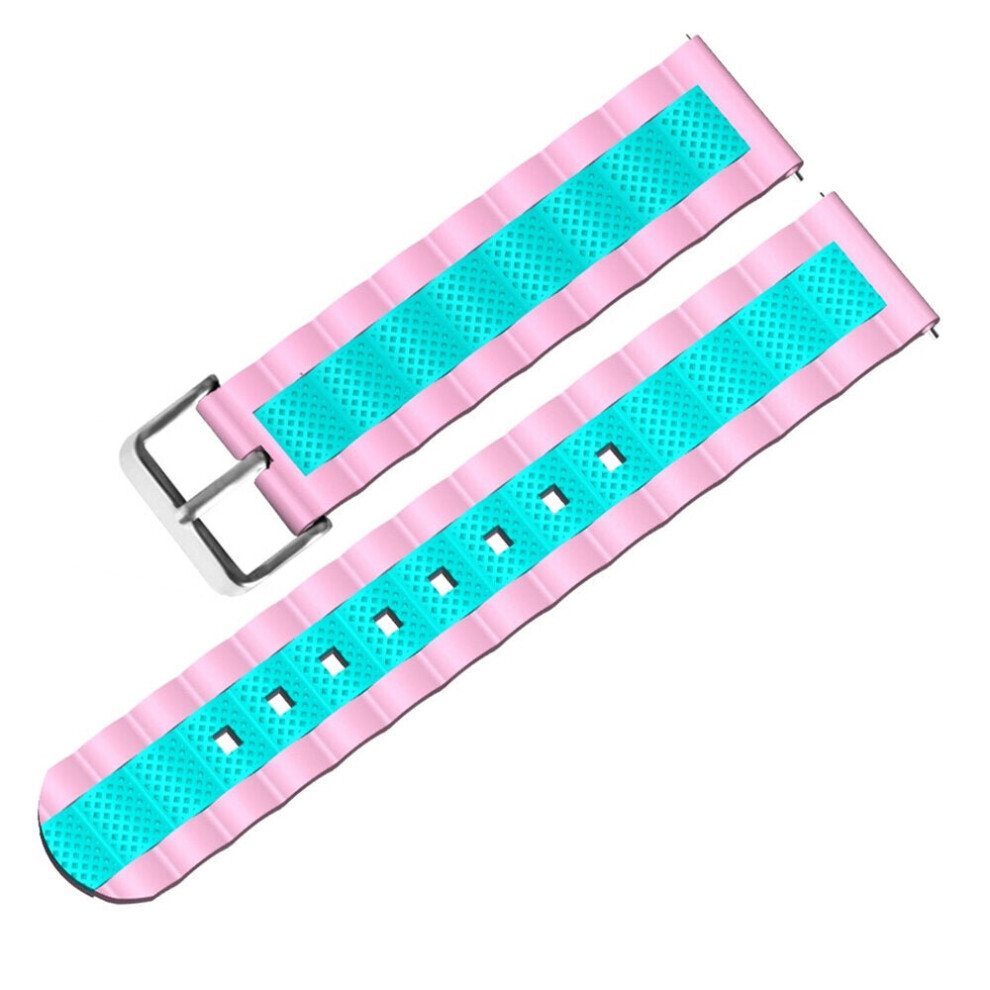 (8) 20mm Three-colour Waves Shape Watch Band Strap Replacement for Smart Watch Non-original