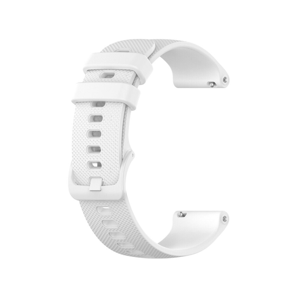 (White) 20mm Width Soft Silicone Watch Band Watch Strap Replacement for Smart Watch