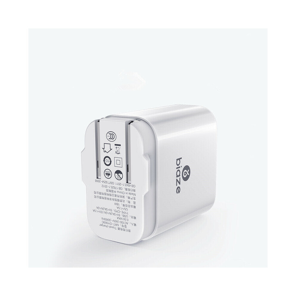 18W Qc3.0 Usb Type C Pd Charger Power Adapter For Tablet Smartphone White 9078193133981