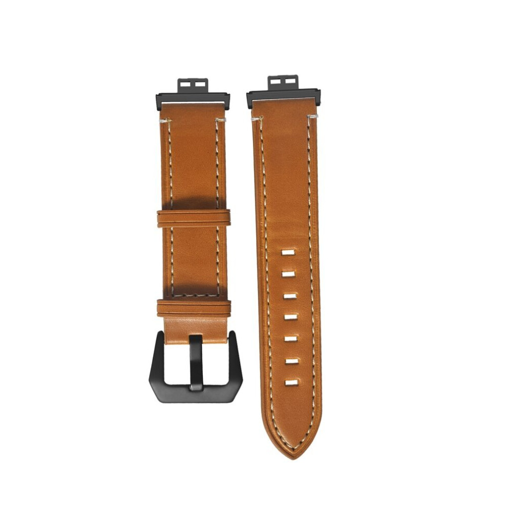 (Brown) 20mm Soft Retro Texture Leather Watch Strap Watch Band