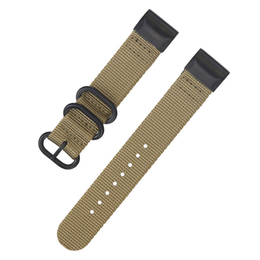 (Khaki) 20mm Leather Watch Strap Quick Fit Watch Band Replacement for Smart Watch