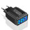 (Black) 3.0 4USB Quick Charger Power Adapter for Smartphone Tablet 4