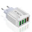 (White) 3.0 4USB Quick Charger Power Adapter for Smartphone Tablet 6