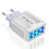 (White) 3.0 4USB Quick Charger Power Adapter for Smartphone Tablet 2