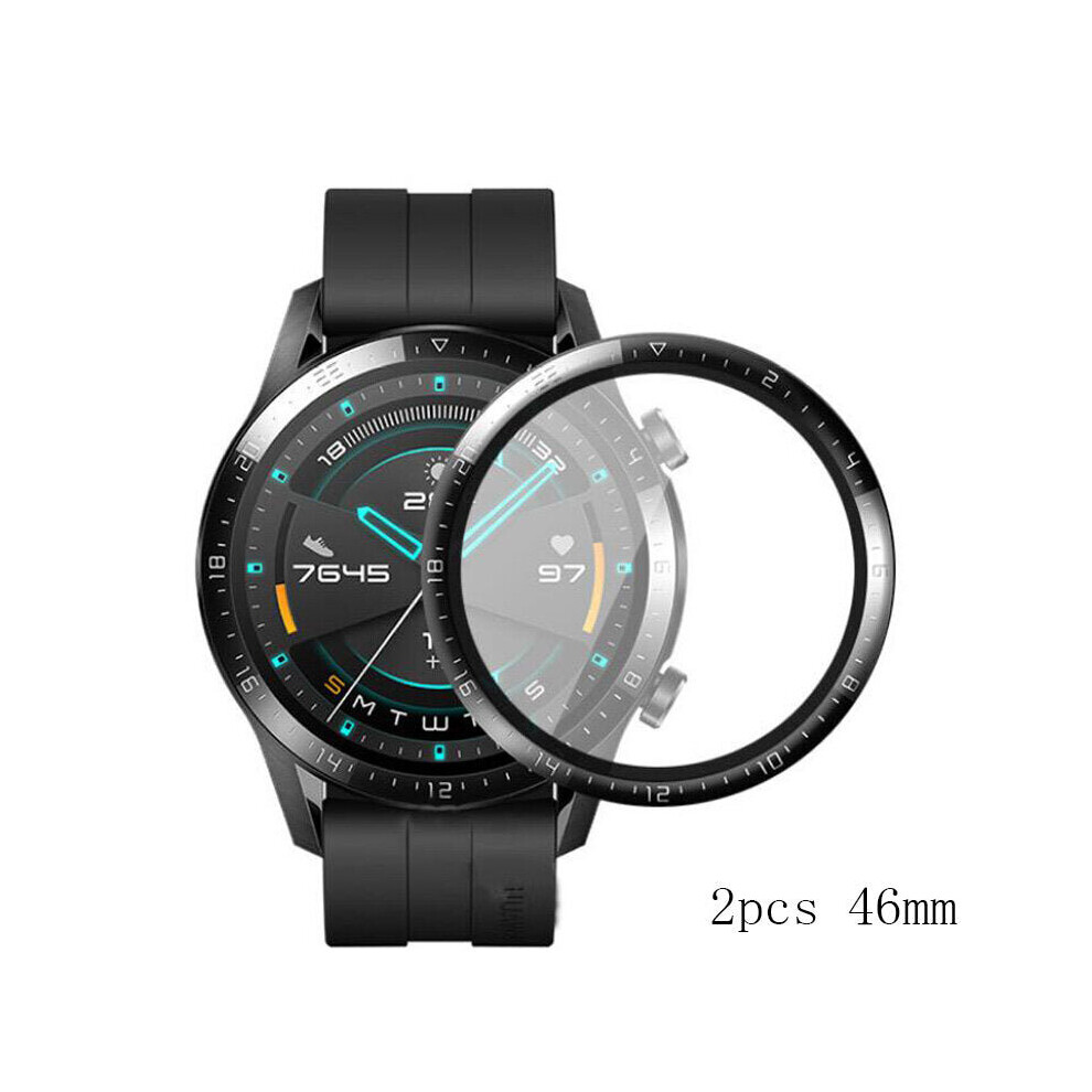 (NO.1) 1Quantity / 2Quantity Curved Full-screen Thermal Bending Film Watch Screen Protector for 46mm / 42mm Smart Watch