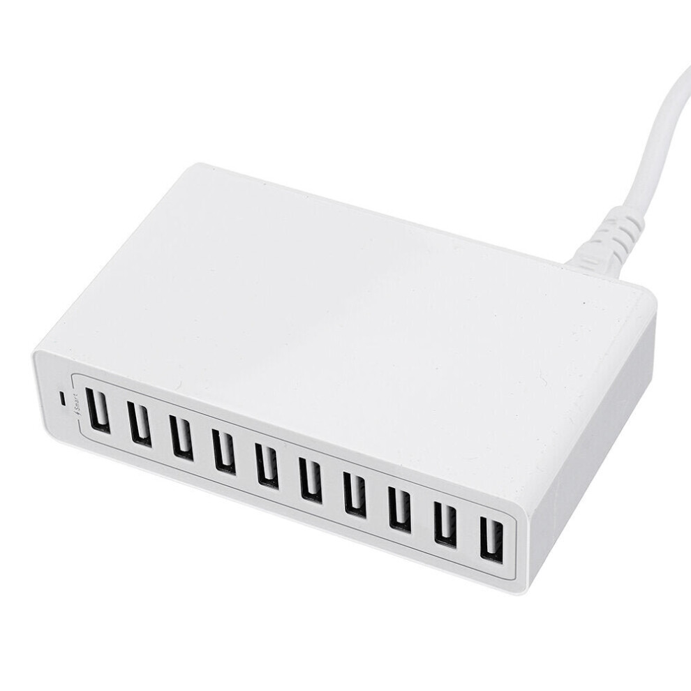 (White, AU) 5V 10A 50W Multi Port USB Hub Charger Dock Station For Tablet Cellphone