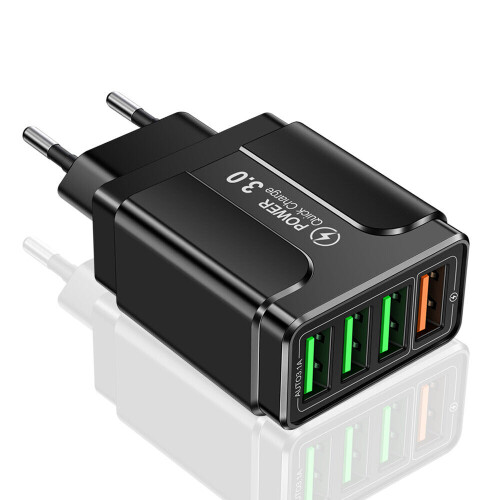 (White) 3.0 4USB Quick Charger Power Adapter for Smartphone Tablet 2