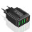 (Black) 3.0 4USB Quick Charger Power Adapter for Smartphone Tablet 7