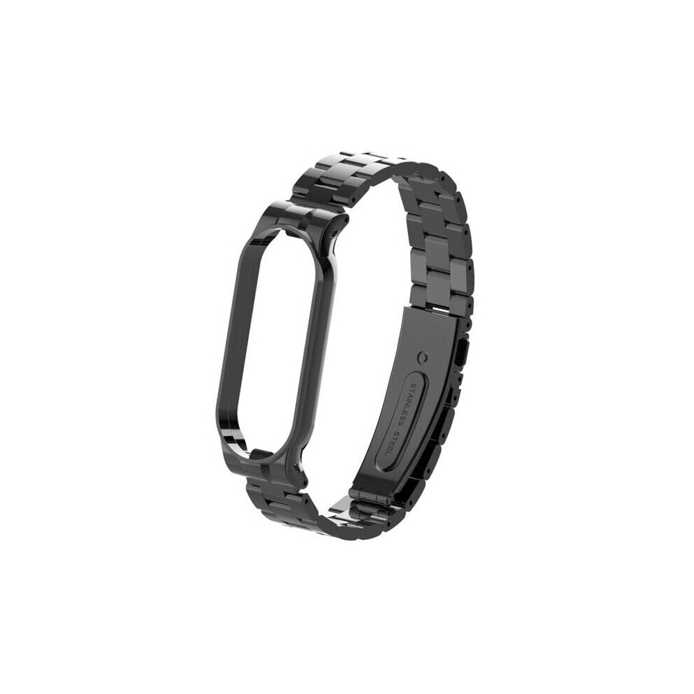 (Black) 502 Colorful Stainless Steel Watch Strap Replacement Watch Band for Xiaomi Miband 5