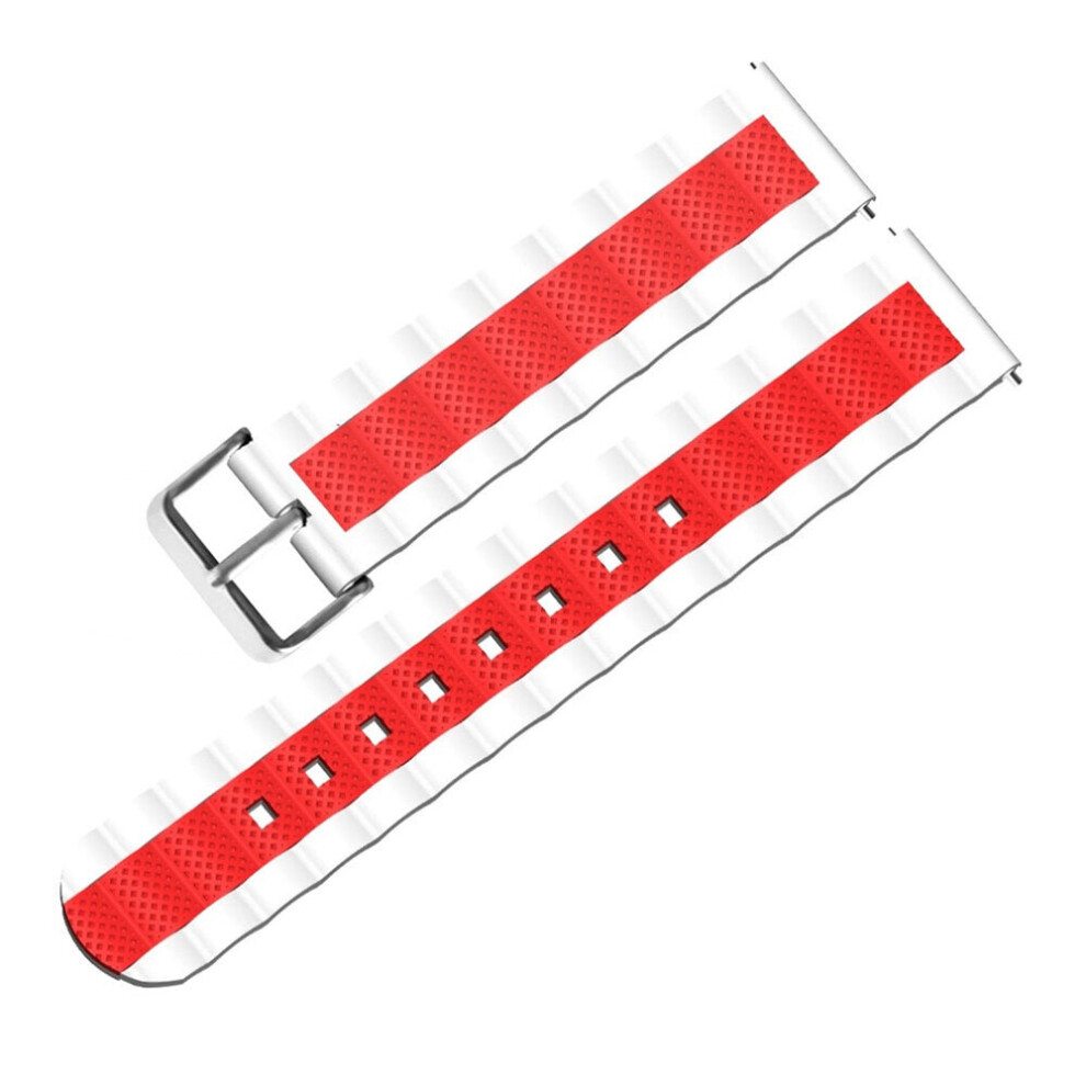 (10) 20mm Three-colour Waves Shape Watch Band Strap Replacement for Smart Watch Non-original