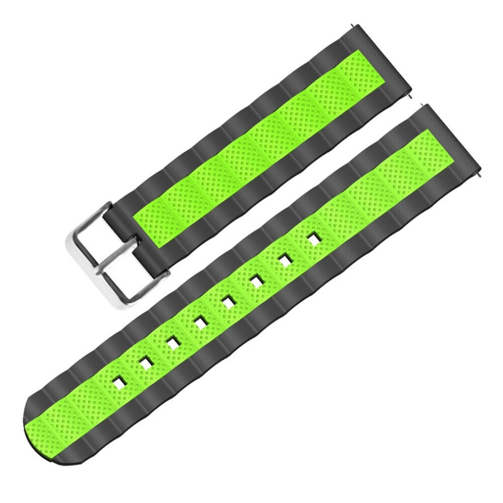 (4) 20mm Three-colour Waves Shape Watch Band Strap Replacement for Smart Watch Non-original