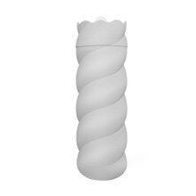 (White) 330ML Silicone Hot Water Bottle Heating Bag Mini Hand Warmer With Knit Cover