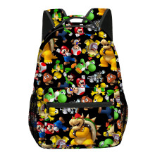(09) 2023 New Super Mario Kids Schoolbag Bowser-Luigi Mario-Yoshi-Peach Backpack traveling bag
