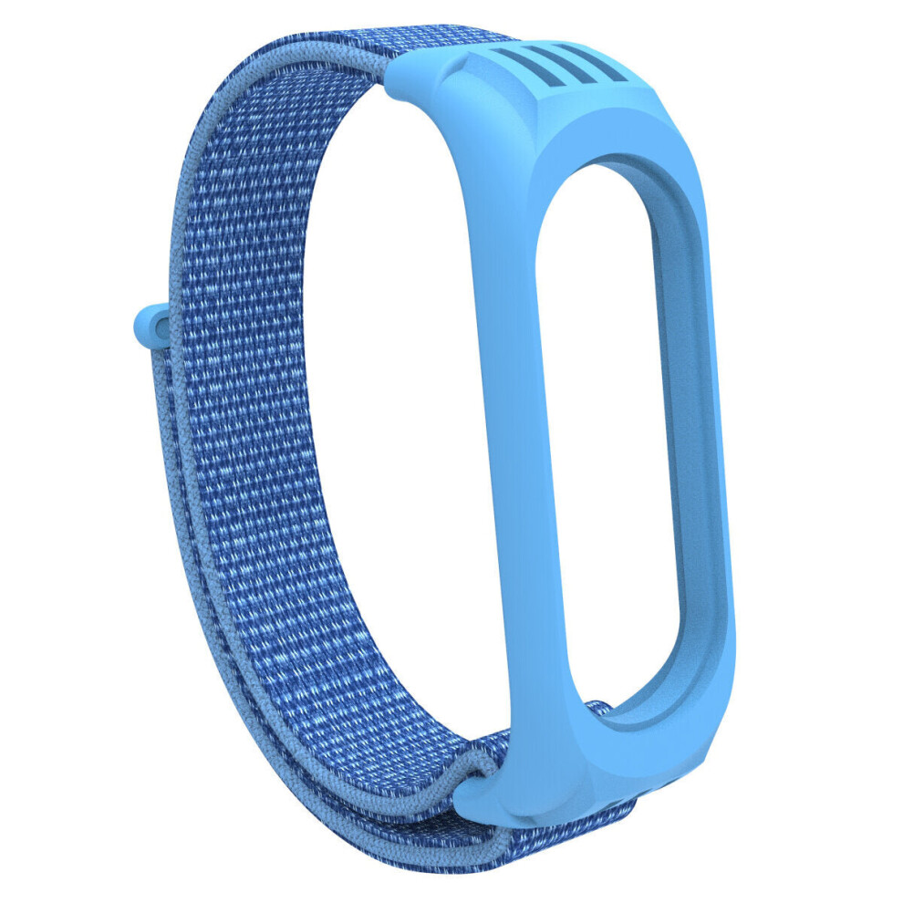 (4) 2-IN-1 Comfortable Nylon Watch Strap Band + TPU Watch Case Cover Replacement for Xiaomi Mi Band 5 / Xiaomi Mi Band 4 / 3