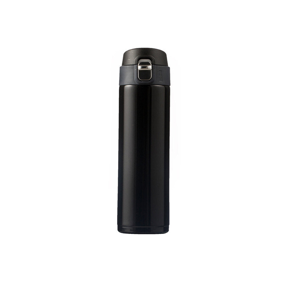 (Black) 500ML Vacuum Thermos 304 Stainless Steel Insulated Cup Lightweight Water Bottle Outdoor Camping Picnic