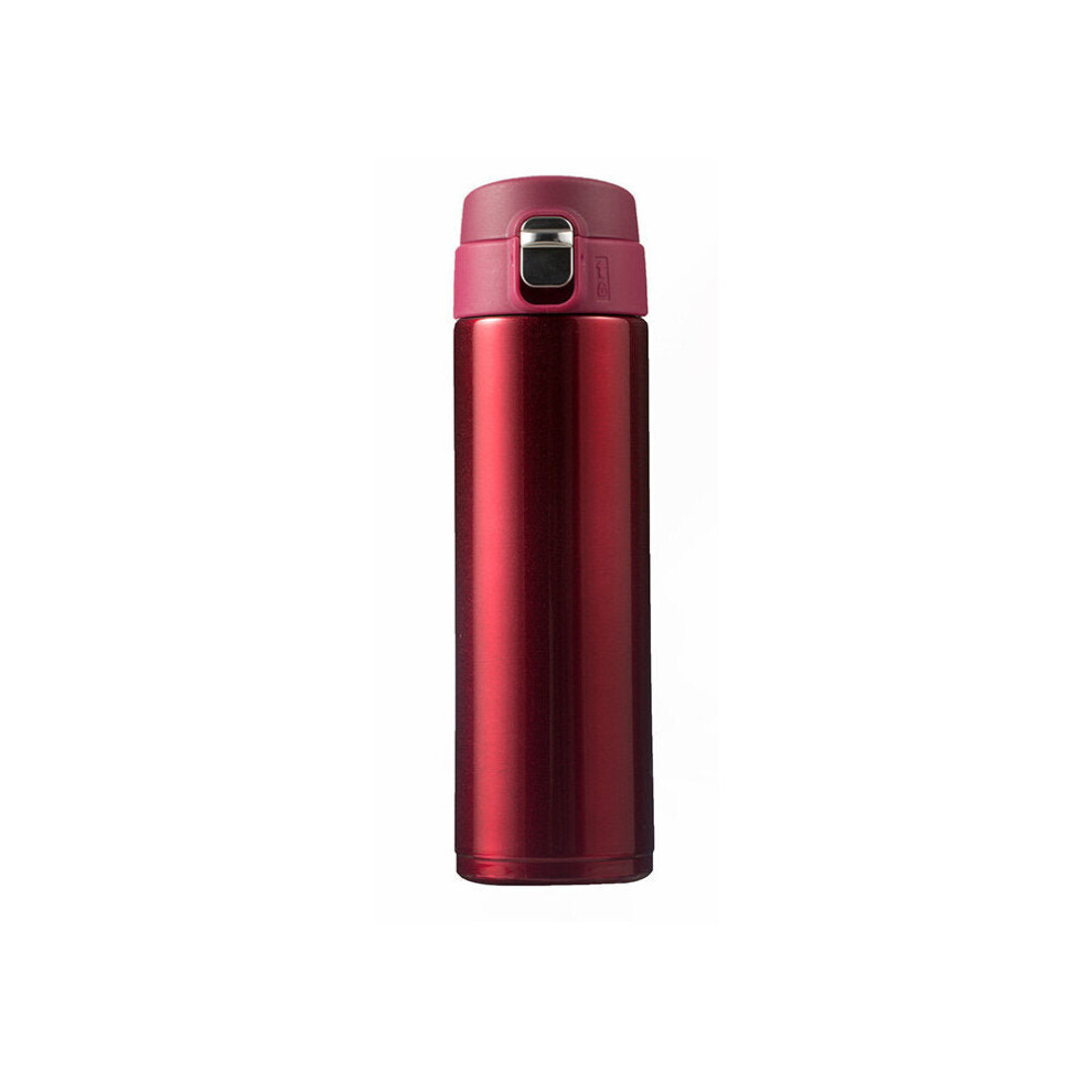 (Rose Red) 500ML Vacuum Thermos 304 Stainless Steel Insulated Cup Lightweight Water Bottle Outdoor Camping Picnic