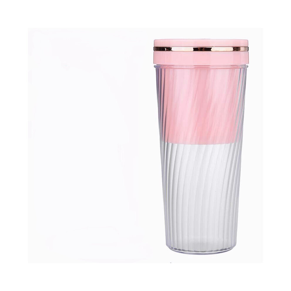 (Pink) 350ML Portable Juicer Cup USB Rechargeable Juicer Cup Mini Mixer Personal Size Travel Drink Juicer Cup For Travel Office Sports Home