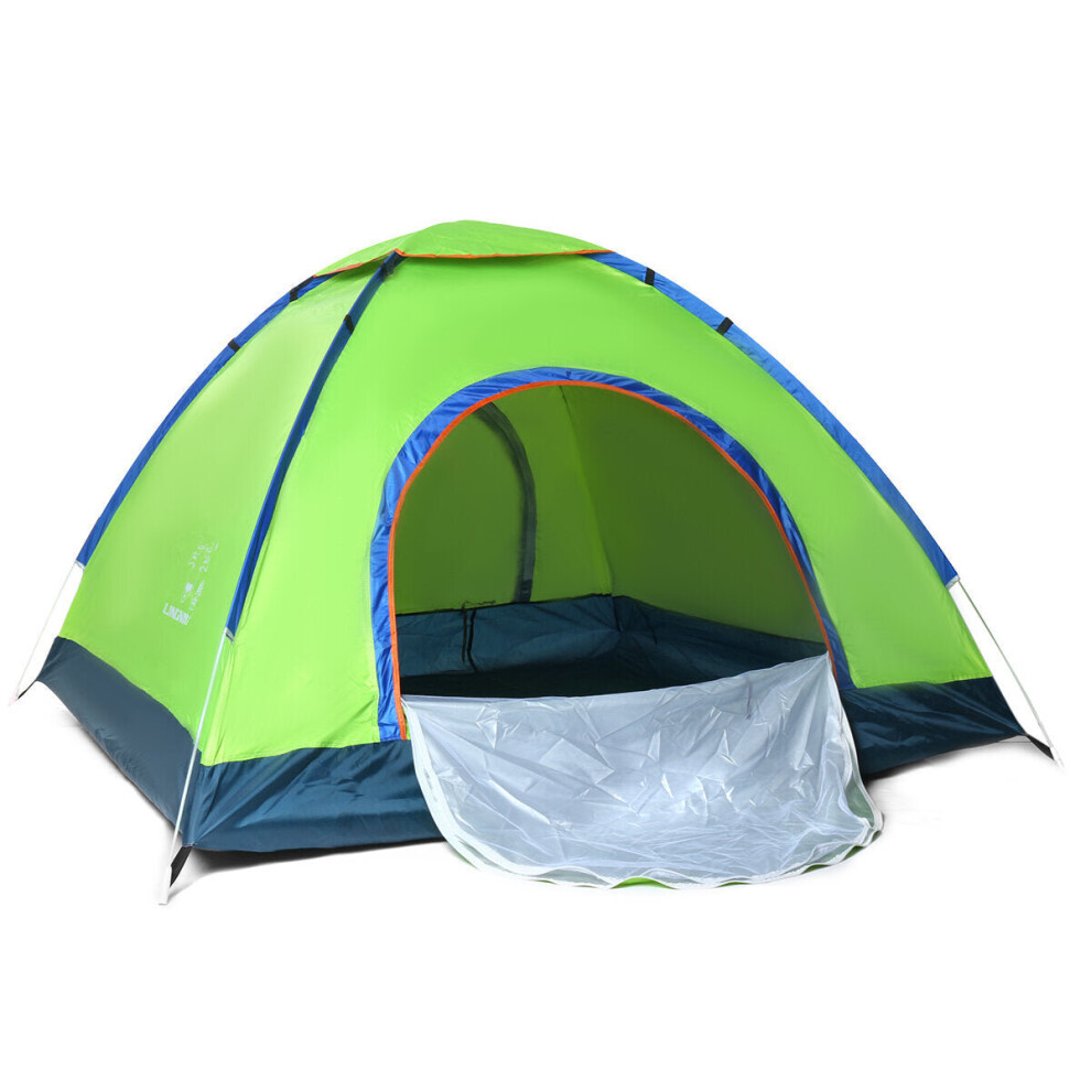 (L) 1-2/3-4 People Automatic Set-Up Tent Waterproof Camping Tent