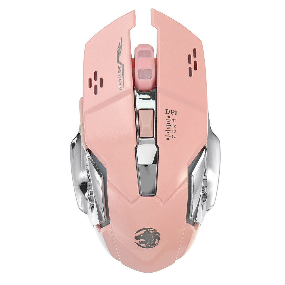 () 2.4 Ghz Wireless Mouse 1600Dpi Rechargeable Breathing Led Optical Mice With Usb Receiver For Pc Laptop Desktop Pink/Light 6112212792063