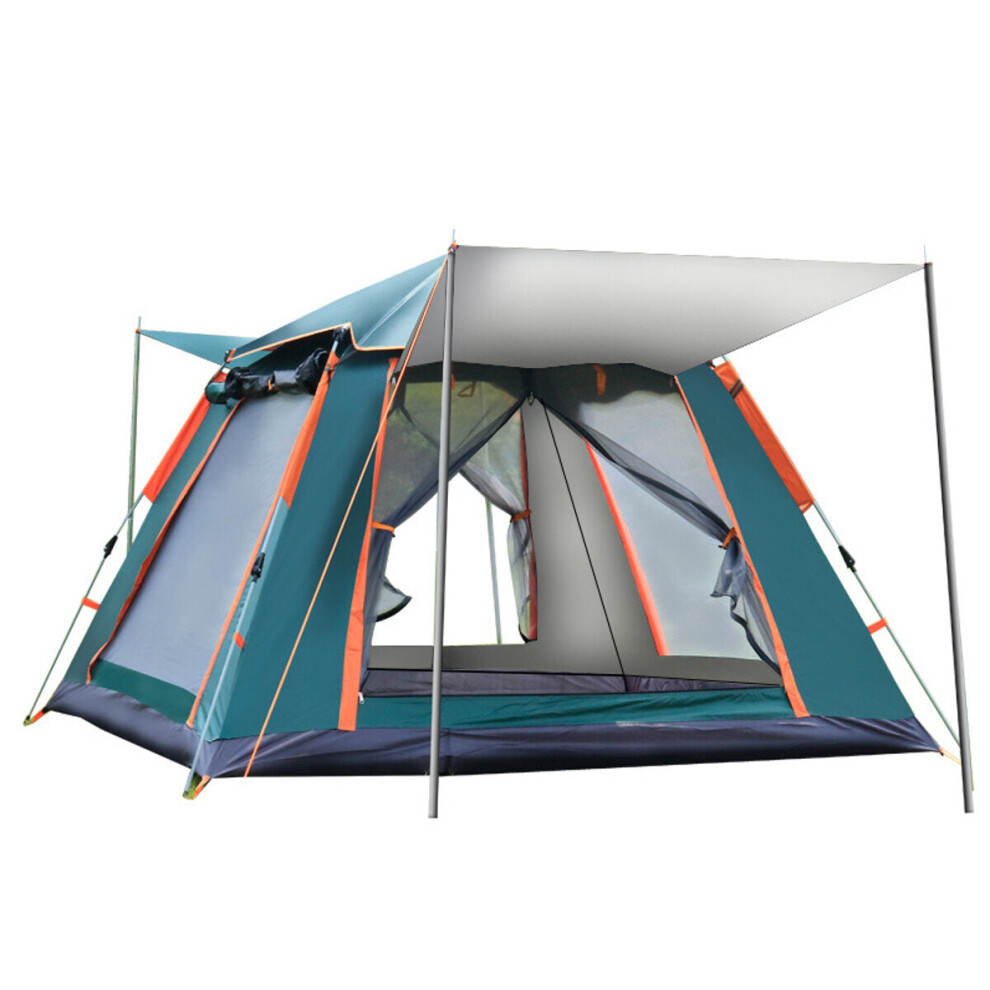 (Green) 4-5 People Fully Automatic Set-up Tent UV Protected Family Picnic Travel Sun Shelters Outdoor Rainproof Windproof Camping Tents