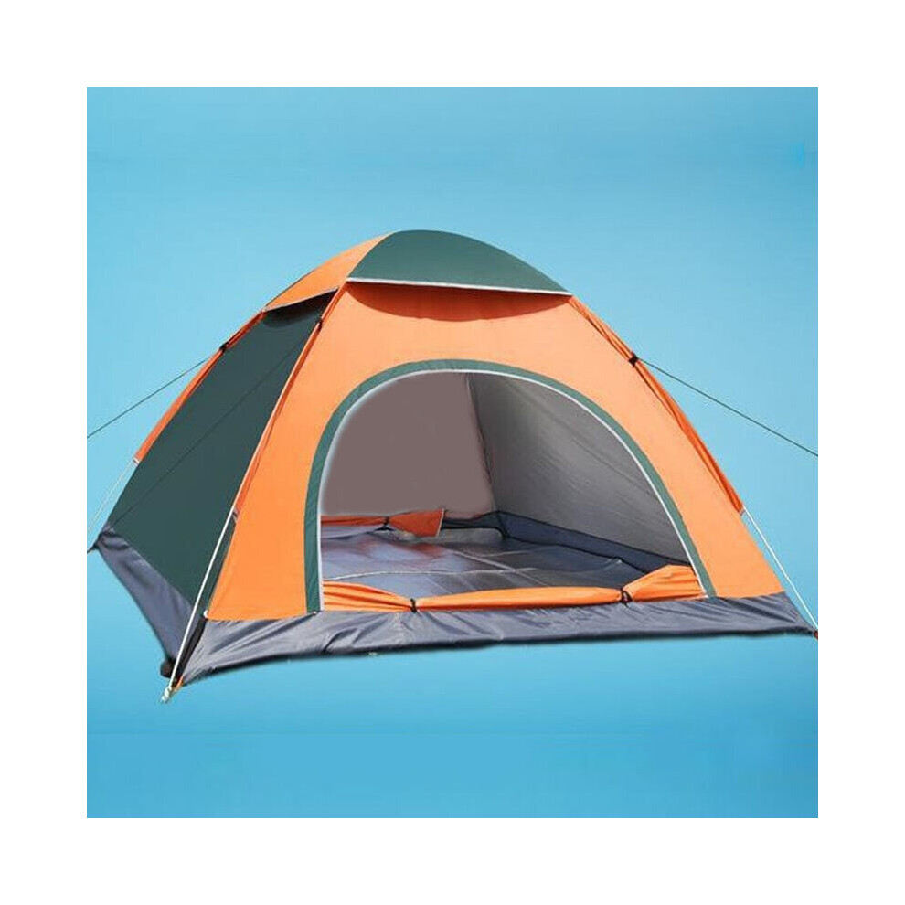 (Orange+Green) 2-3 Person Camping Tent UPF50+ Automatic  Instant Waterproof Travel Tent Portable Folding Beach Tent