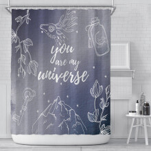 (A) 180x180cm Waterproof Shower Curtain Star Shower Curtain Digital Printing Polyester Shower Curtain for Bathroom Decor