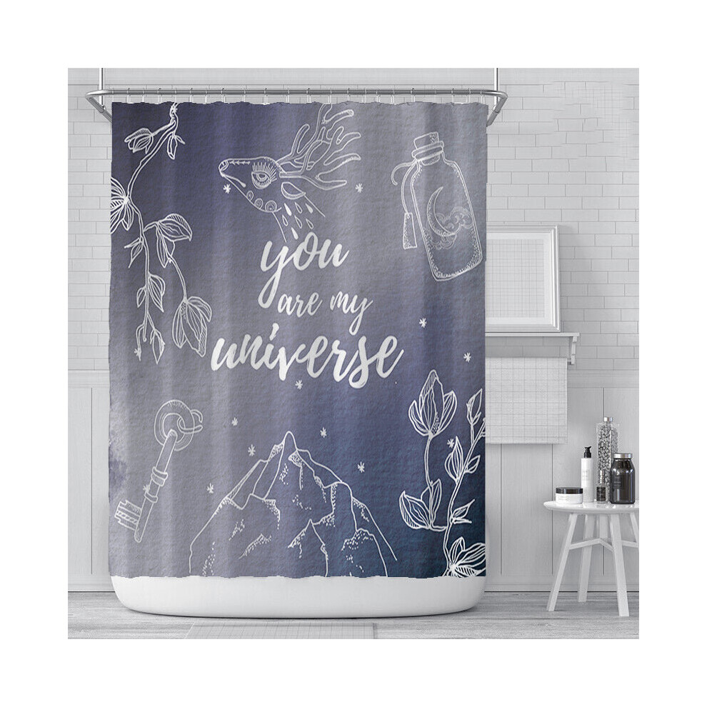 (A) 180x180cm Waterproof Shower Curtain Star Shower Curtain Digital Printing Polyester Shower Curtain for Bathroom Decor