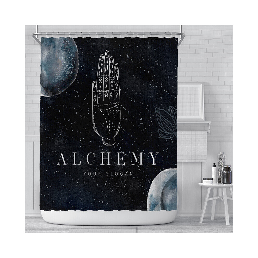 (C) 180x180cm Waterproof Shower Curtain Star Shower Curtain Digital Printing Polyester Shower Curtain for Bathroom Decor