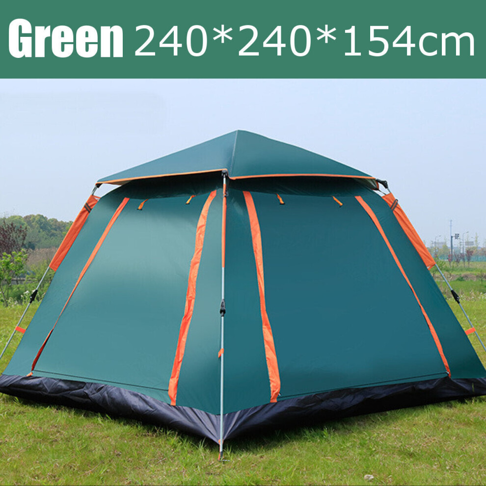 (Green) 6-7 People Fully Automatic Tent Outdoor Camping Family Picnic Travel Rainproof Windproof Tent