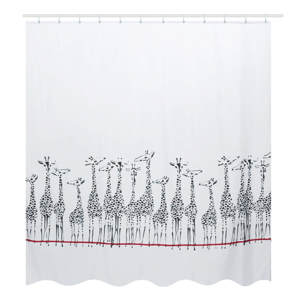 (A) 180x180cm Giraffe Bath Fabric Shower Curtains Waterproof Lid Toilet Cover Mat