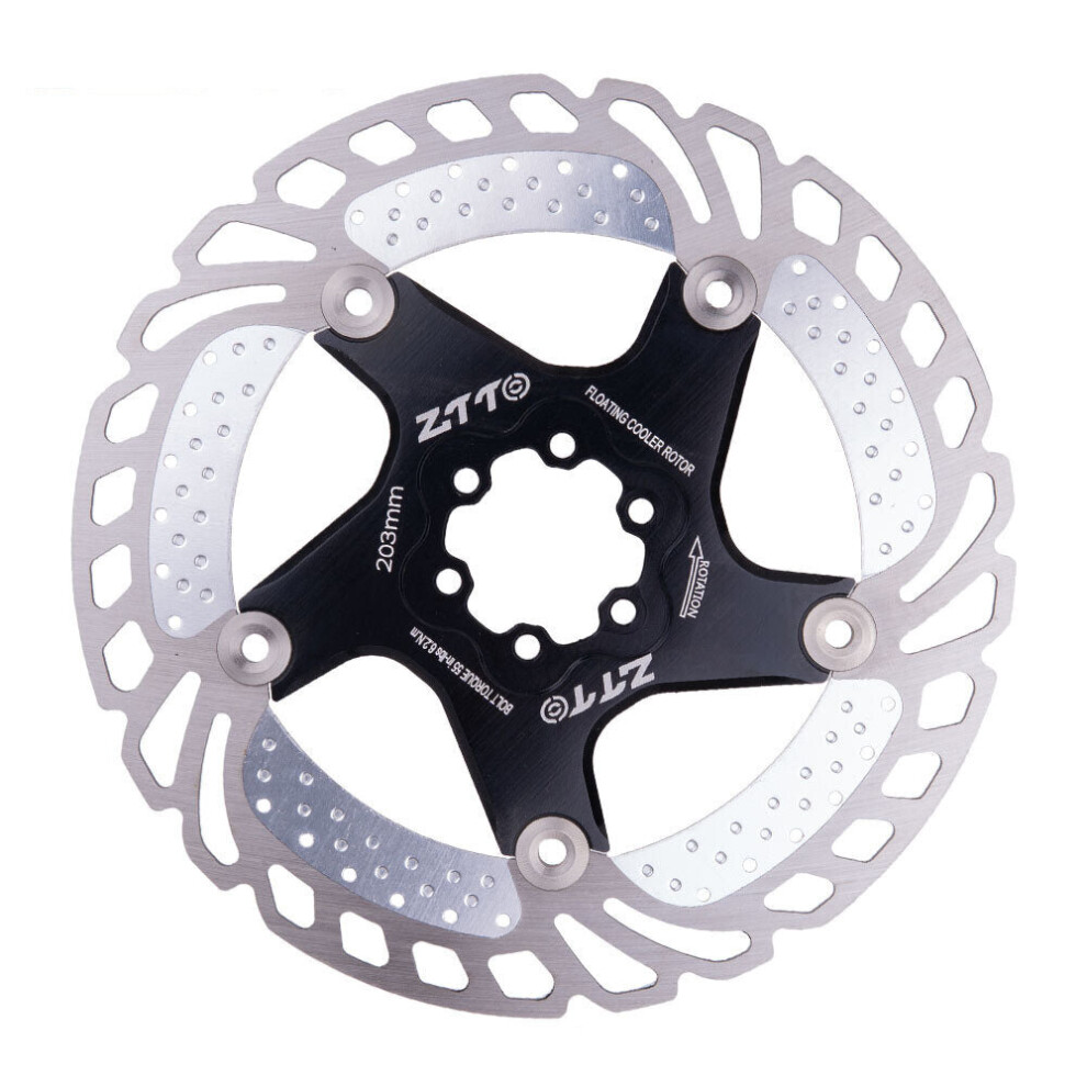 (Black, 180mm) 140/160/180/203mm Aluminum Alloy Steel Metal Heat Dissipation Six Spike Disks Bicycle Floating Discs Mountain Bike Floating Discs