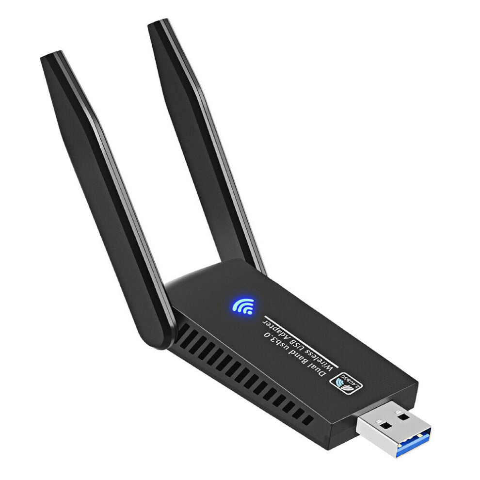 1300Mbps USB3.0 WiFi Adapter 802.11ac Dual Band  2* 5dBi Antenna Wireless Network Card WiFi Dongle Transmitter Receiver