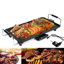 (EU Plug) 1200W Non-Stick Smokeless BBQ Grill Pan Electric Barbeque Stove Outdoor Camping Picnic EU US Plug