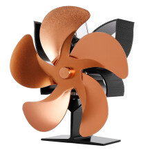 (Copper) 5 Blades Fireplace Fan Eco Friendly Quiet Wood Burner Stove Fan Thermal Heat Power Fan Home Christmas Gift