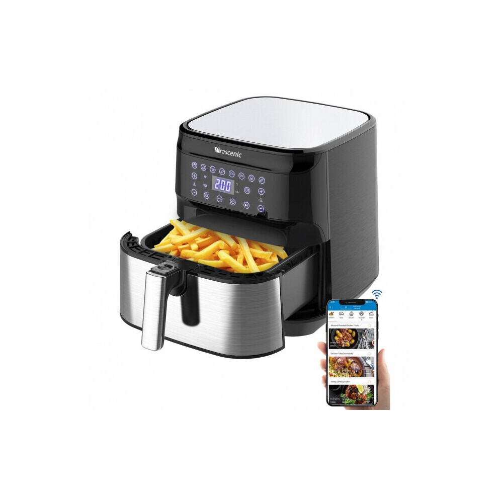 1700W 220V 5.5L Air Fryer APP Control 8+1 Cooking Functions Preheat & Warm Keeping Hot Oven Cooker with Touch Screen Control