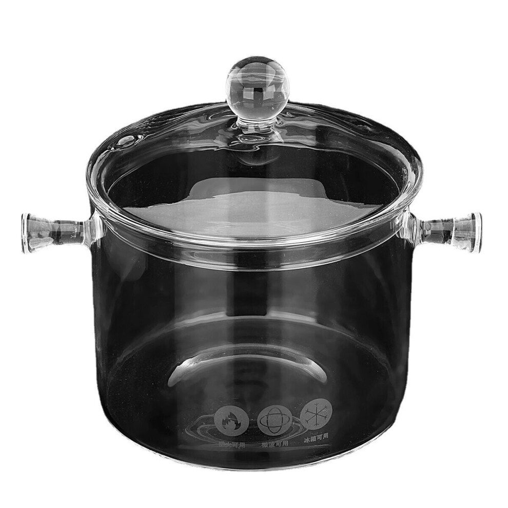 (1500 mL) 1.5/1.7L Resistant Clear Glass Cooker Pot Soup Heat Bowl Food Milk Cooker Tool Heating Kitchen Pot