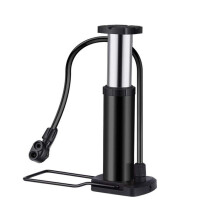 (Black) 120PSI Cycling Bicycle Foot Activated Pump Aluminum Alloy Mini Mountain Road Bike Pump