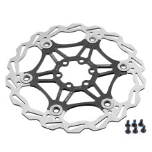 (Black, 180mm) 180 / 160MM Stainless Ultra Light 6pcs T25 Screws Floating Disc MTB Bike Brake Rator