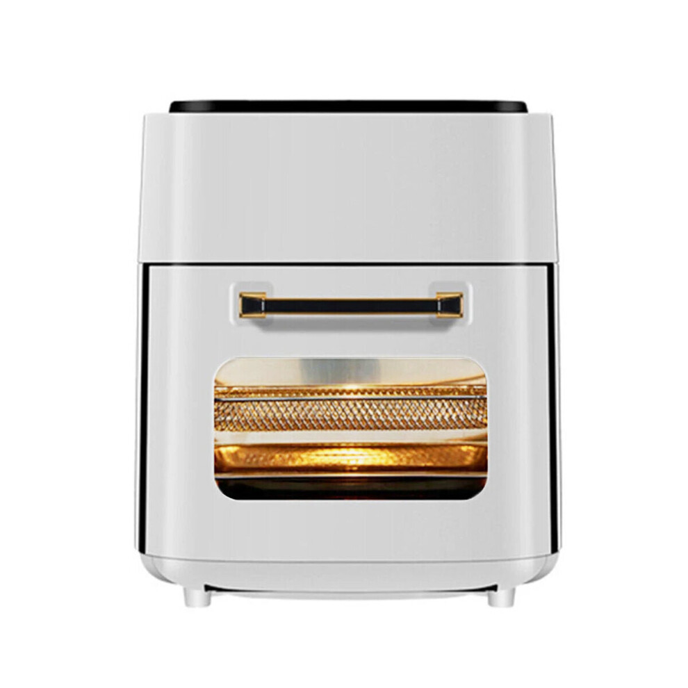 (White, EU Plug) 1400W 220V 15L Air Fryer 360 Surround Heating Digital LCD Display Hot Oven Cooker with Removable Dishwasher Safety Basket