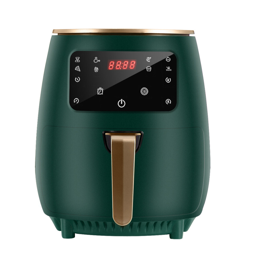 (Green, EU Plug) 1800W 4.5L Air Fryer Oil free Health Fryer Cooker 110V/220V Multifunction Smart Touch LCD Airfryer French fries Pizza Fryer