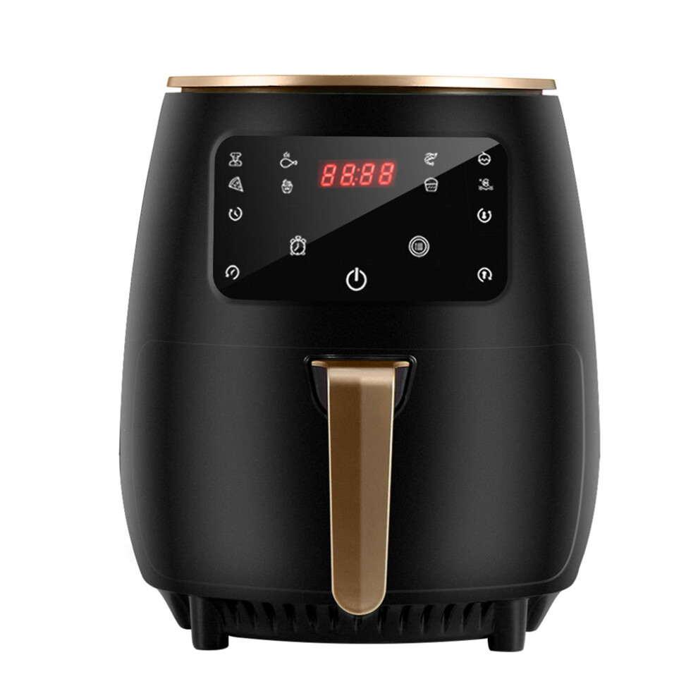 (Black, EU Plug) 1800W 4.5L Air Fryer Oil free Health Fryer Cooker 110V/220V Multifunction Smart Touch LCD Airfryer French fries Pizza Fryer