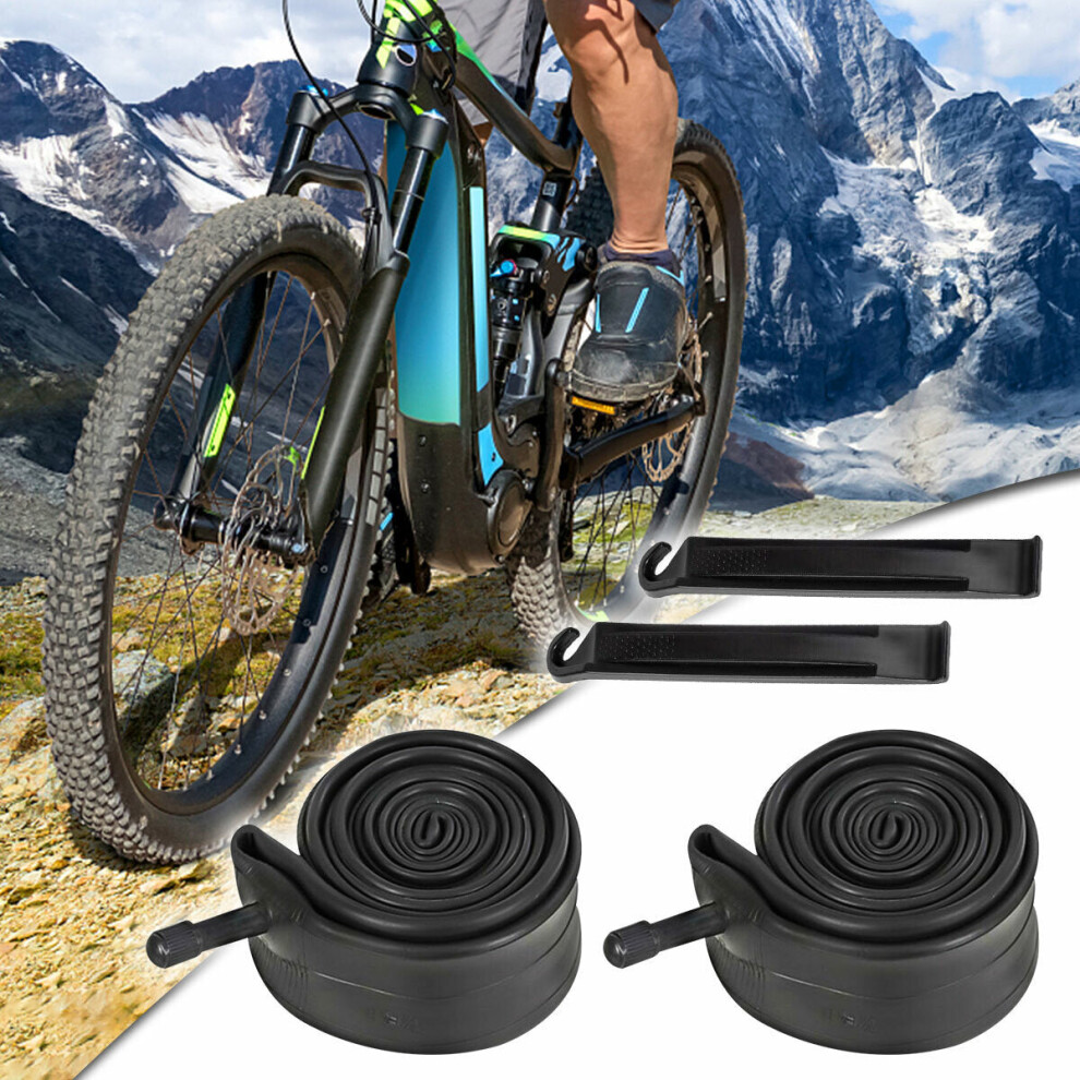 2 Pcs 26x1.75 Bike Inner Tubes Presta Valve Bicycle Tire with Tire Lever