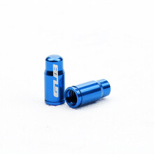 (Blue) 50Pcs Aluminum Alloy Bike Bicycle Presta Valve Cap CNC Cycling Dustproof Air Cover