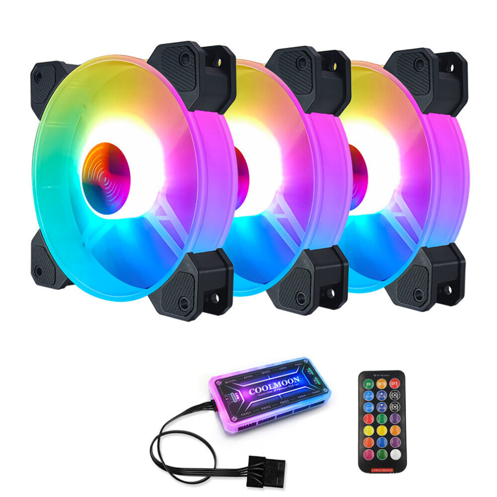 (3pcs) 12cm RGB Cooling Fans Quiet Computer Case Chassis Fan Computer PC Cooler for PC Computer CPU