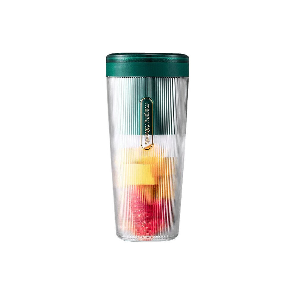 (Blue Green) 50W 300ml Portable USB Electric Fruit Juicer Mini Blender Cup for Home Travel
