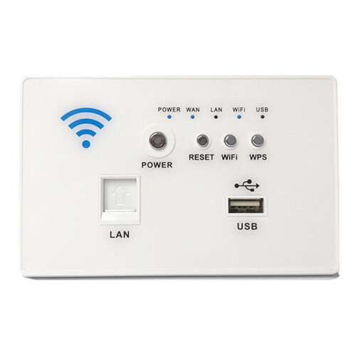 (White) 300Mbps 118-Type Wall Embedded Router Wireless AP Panel Router ...