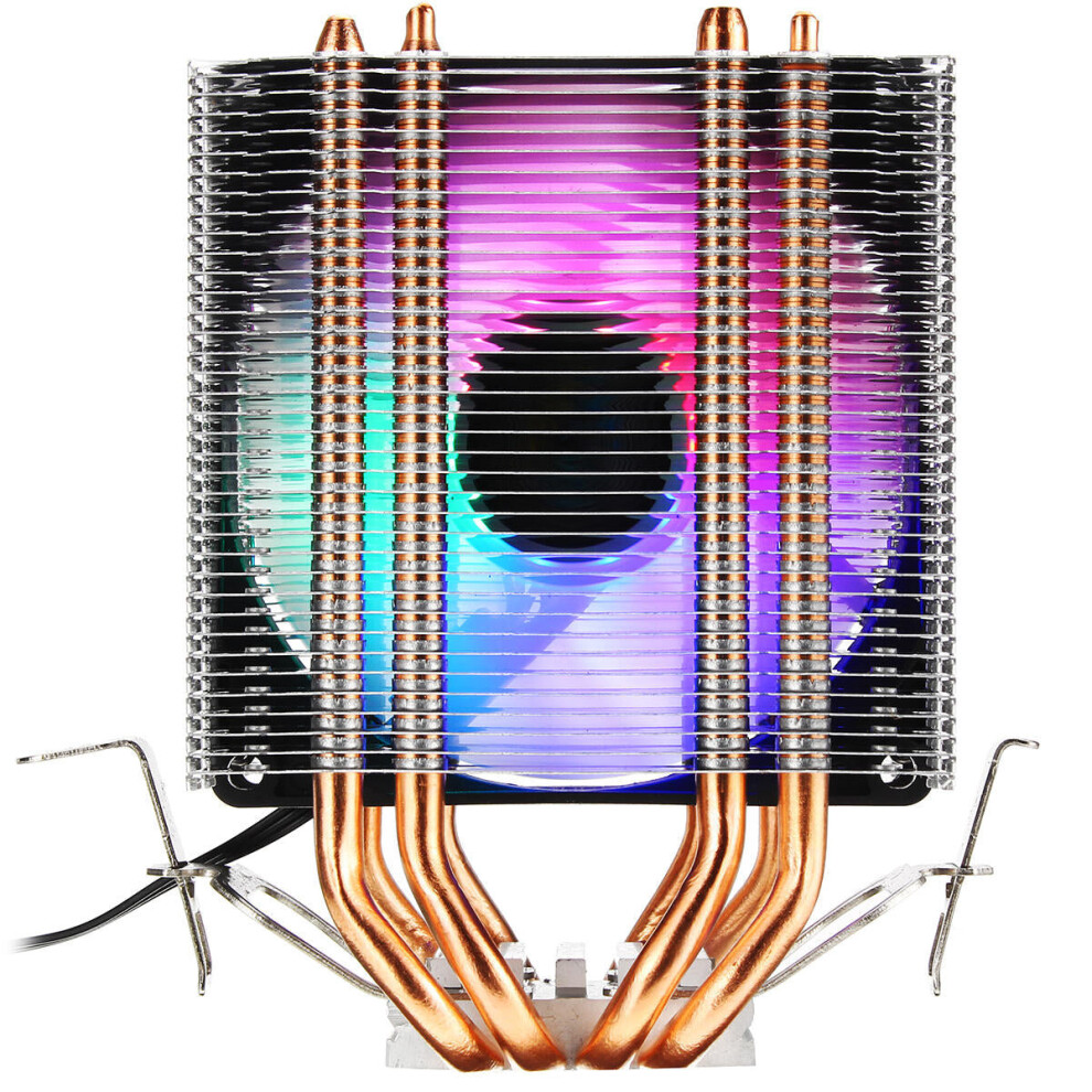 3Pin Four Heat Pipes Colorful Backlit Cpu Cooling Fan Cooler Heatsink For Intel Amd 6112212777046