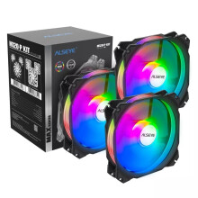 (Black) 120mm Cooling Fan 3pcs Set ARGB Lighting 4PIN PWM 3PIN RGB Support Aura/RGB FUSION Max Series